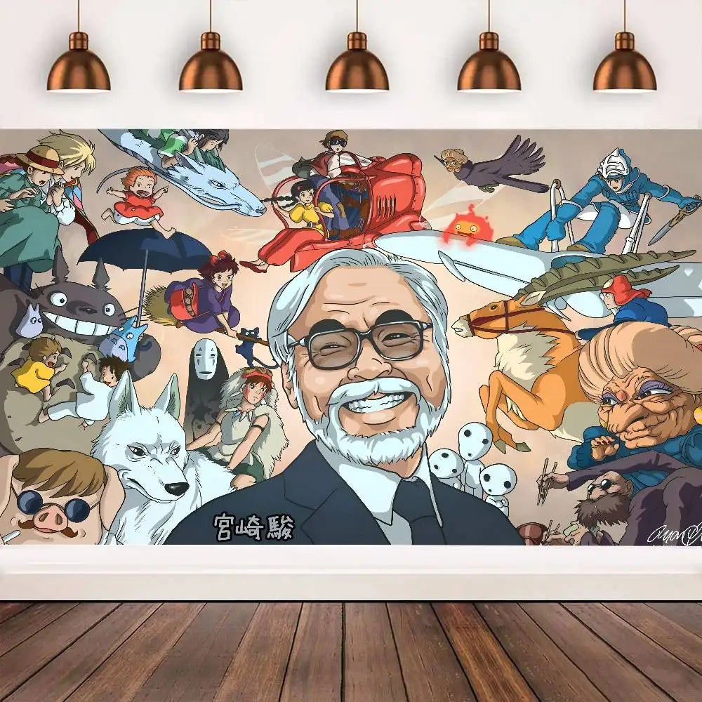 M-Miyazakis Characters Theme Party Backdrop Cloth For Girls Birthday Decorations Background For Photoshoot