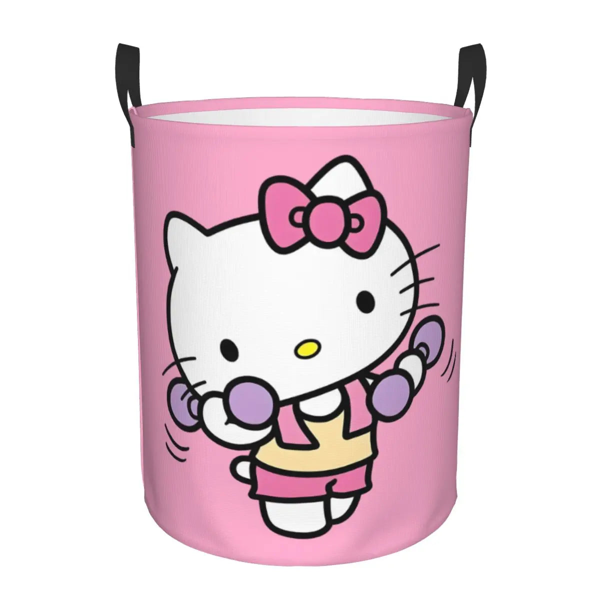 Custom Hello Kitty Laundry Basket Collapsible Large Clothes Storage Bin Cartoon Character Baby Hamper
