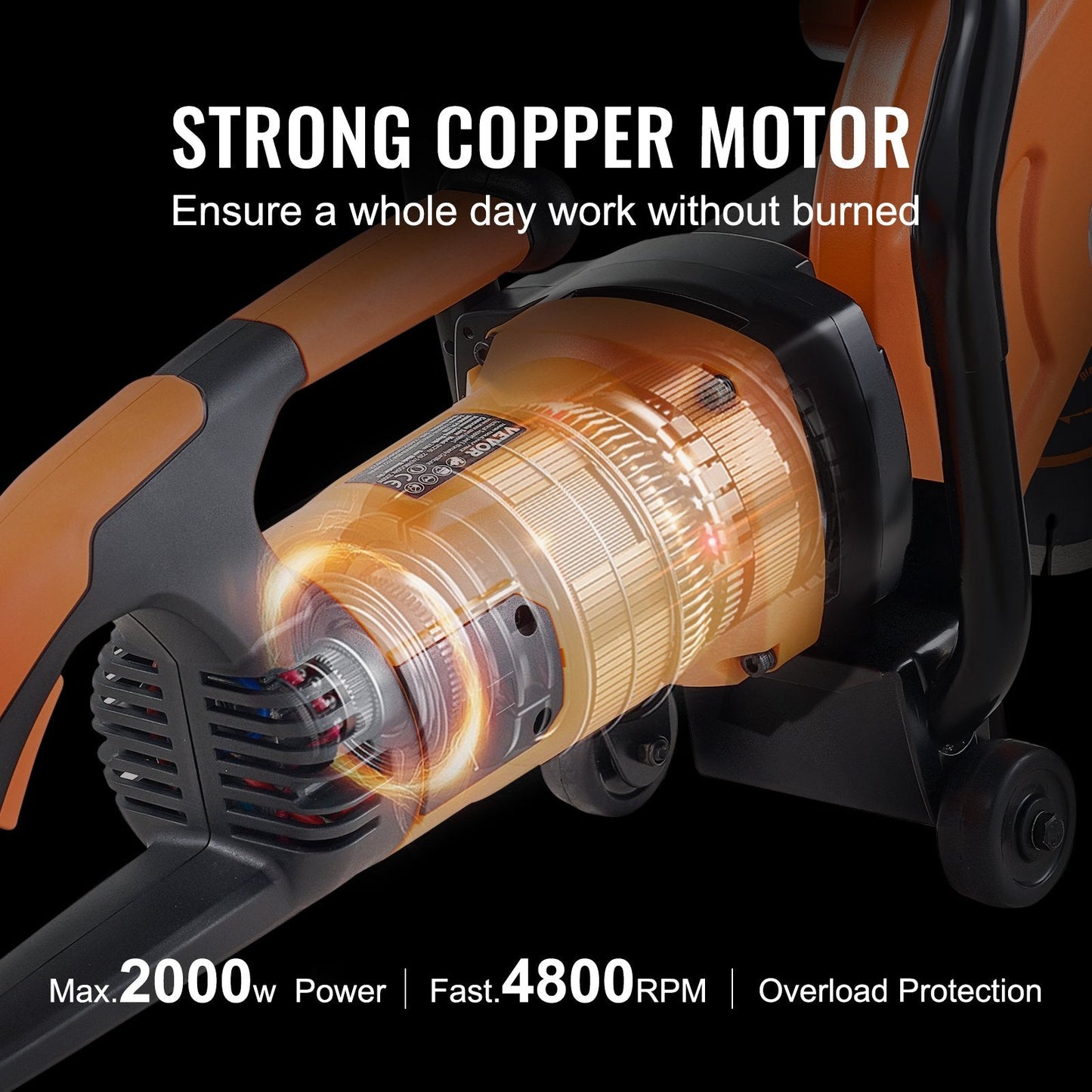 Electric Concrete Saw, 9 In, 1800 W Motor Circular Saw Cutter With 3.5