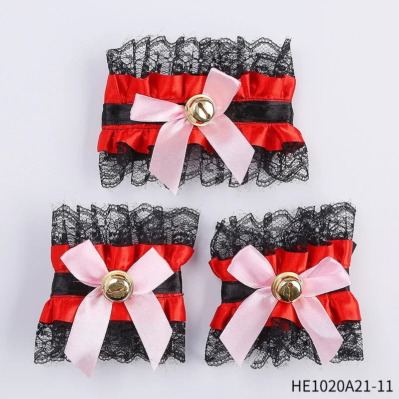 Womens Halloween Maid Lace Cat Ear Headband Hair Accessories Cat Ear Headband Long Tassel Japanese Animation Cosplay Accessories