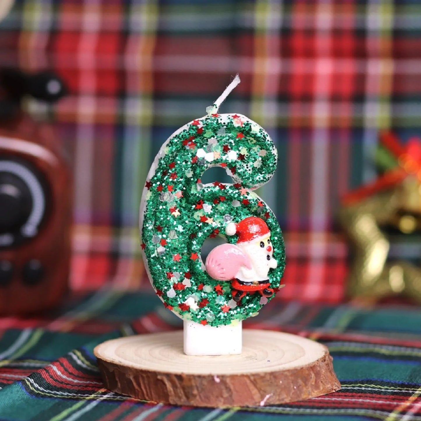 Sparklers Birthday Candle 0-9 Number Digital Candles Santa Claus Cake Topper Birthday Christmas Party Decoration Baby Shower