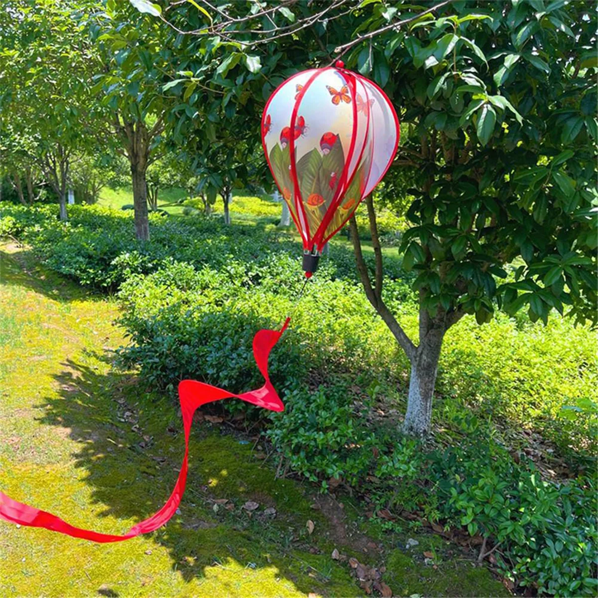 Garden Spring Hot Air Balloon Pendant Rotating Windmill Hanging Decoration I