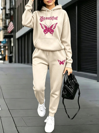 2026 Fashion Tracksuit for Women Autumn Winter Daily Casual Sports Jogger Sets Hoodies + Sweatpants Home Outdoor Comfort Outfits