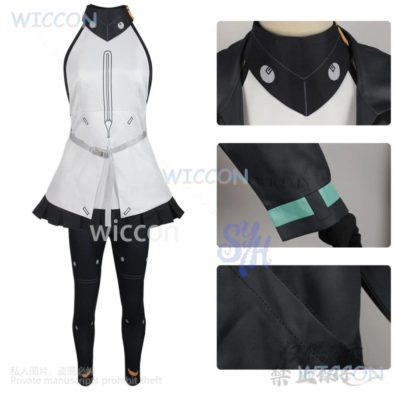 Noir Cosplay Synduality Anime Costume Punk Black Coat Pants Y2K Girls Fashion Halloween Christmas Carnival Party Cos Customized