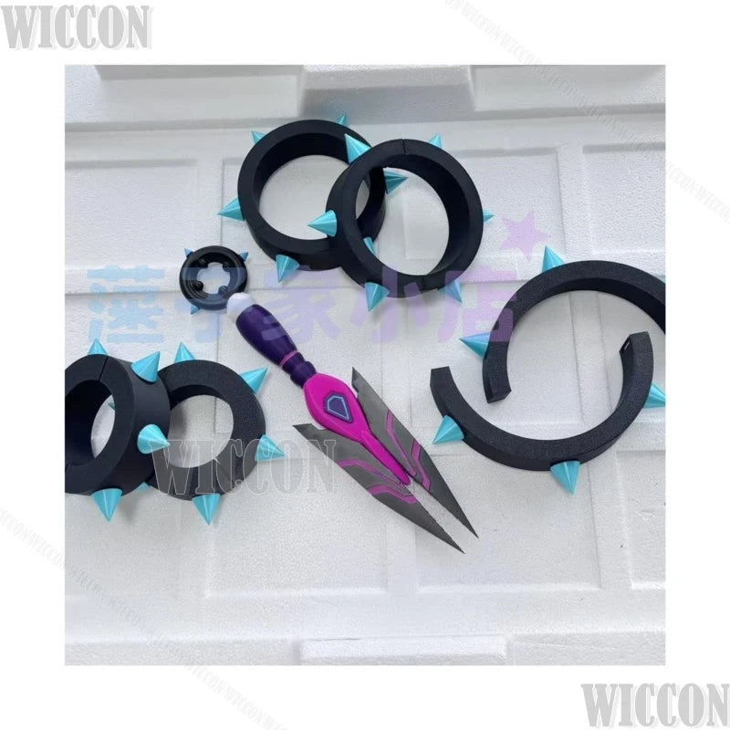 Kiriko Juri Game Han Over Cosplay Game Woman Double Bun Wig Black Purple Hair Cos Prop Choker Bolt Bracelet Halloween Party Cos