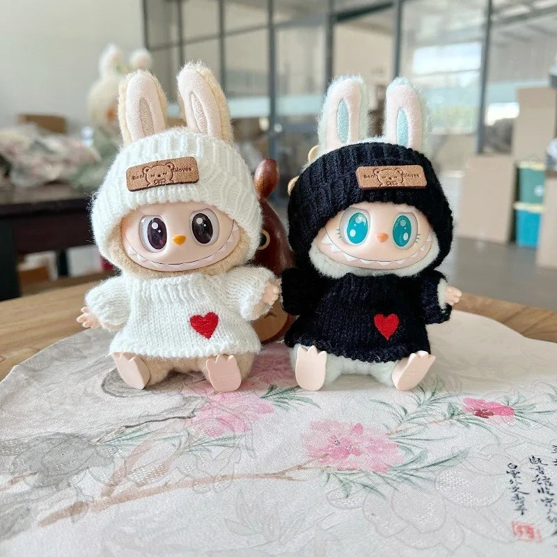 132nd generation rabub pendant clothes bear hat love set blind box baby knitted sweater hair accessories
