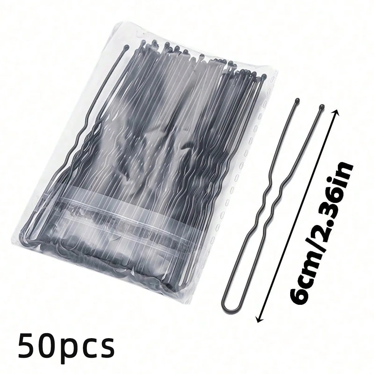 50/100 PCS Women 5/6/7/8 cm Hair Waved U-Shaped Bobby Pin Barrette Grip Clip Bridal Hairpins Black Metal Hair Accessories