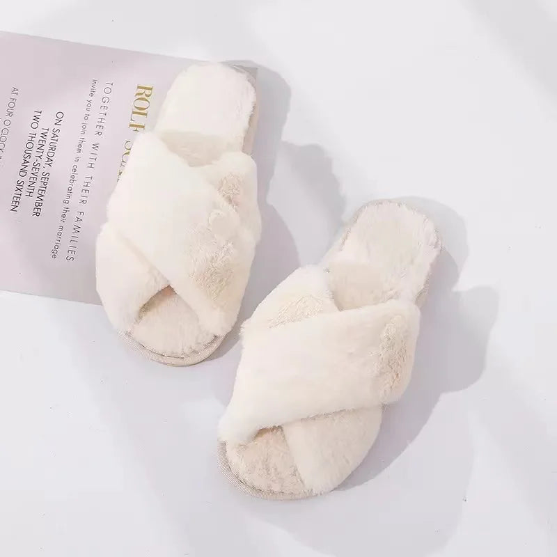 Personalized Bridesmaid Fluffy Slippers, Custom Bride Slippers, Bridal Slippers, Bridal Party Gifts Wedding Gift for Her
