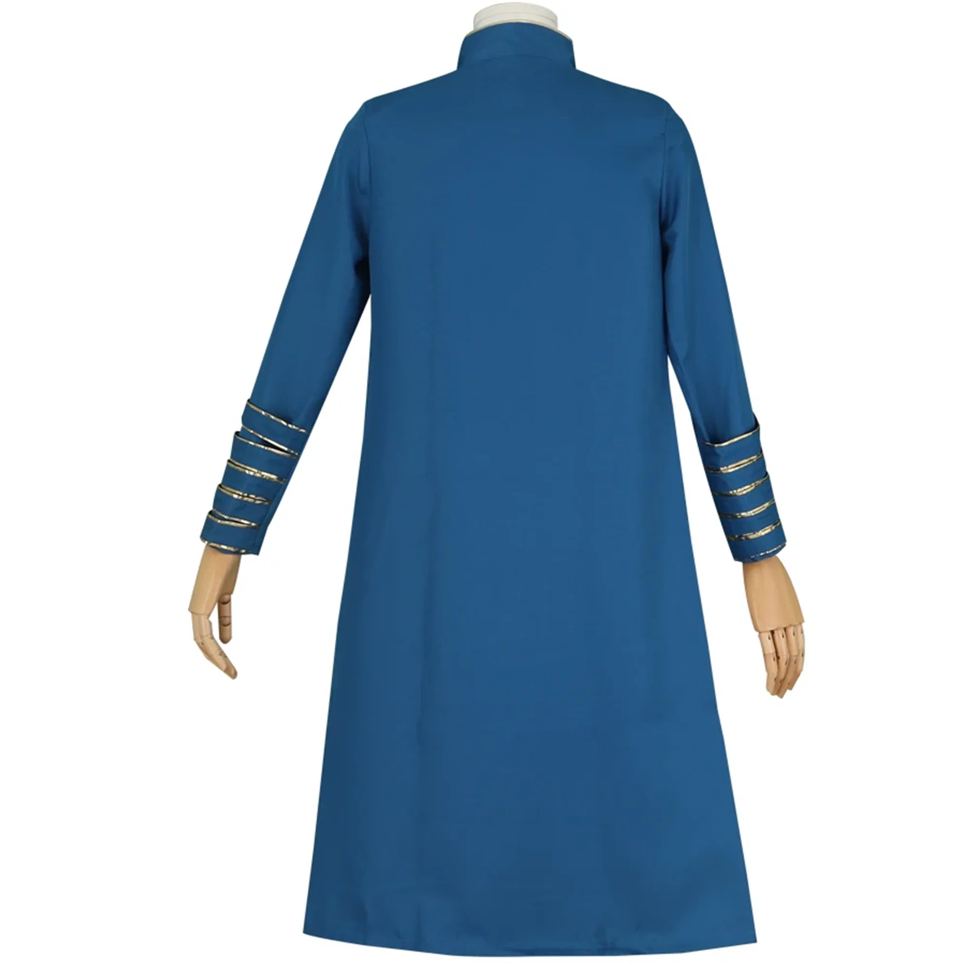 Vergil Cosplay Costume Long Coat Jacket Blue Trench Coat Anime Halloween Party Uniform