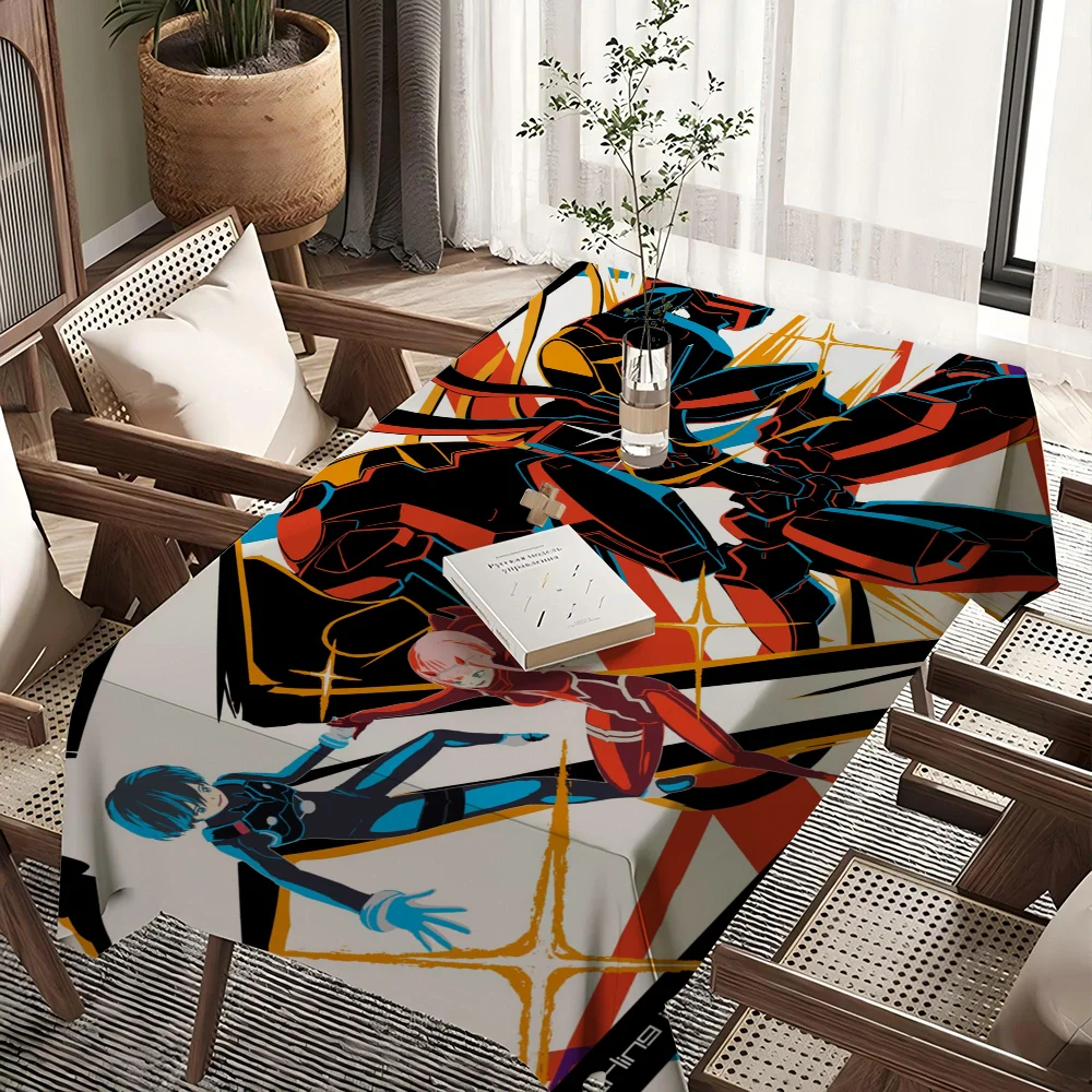 Z-Zero Two D-Darling In The Franxx Themed Polyester Tablecloths Cute Designs For Home Kitchens Dining Rooms Patios Tablecloth