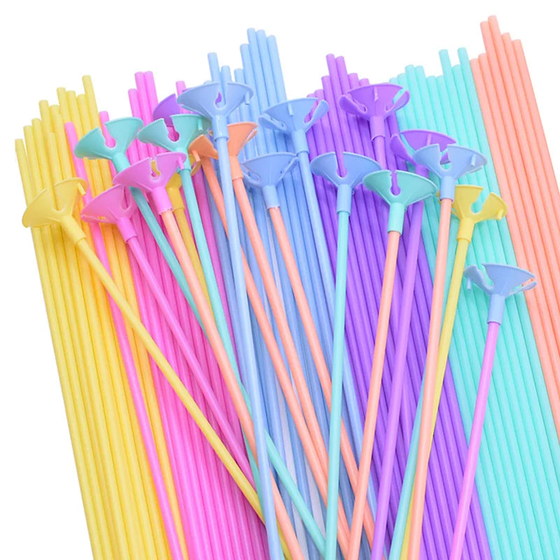 30cm Latex Balloon Stick White Balloons Holder Sticks with Cup Wedding Birthday Party Inflatable Balls Decoration Accessories