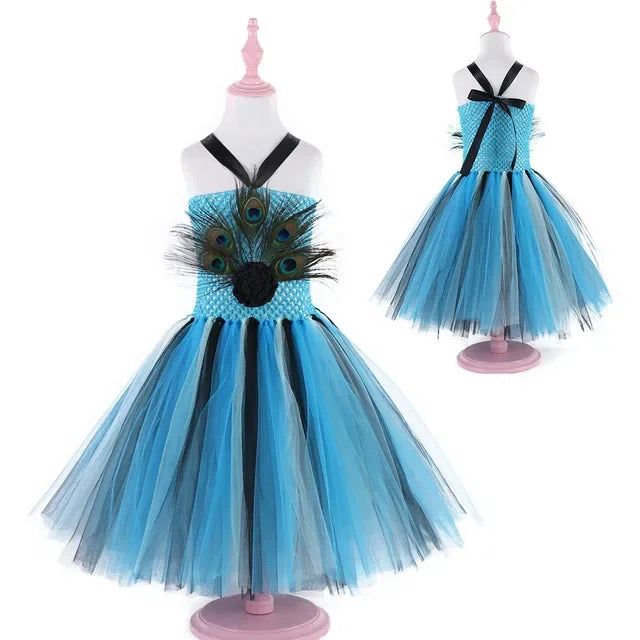 Cosplay Anime Peacock Princess Tutu Dress Girls Anime Cosplay Christmas Costume Happay Purim Birthday Party Dresses Hallowe 72th