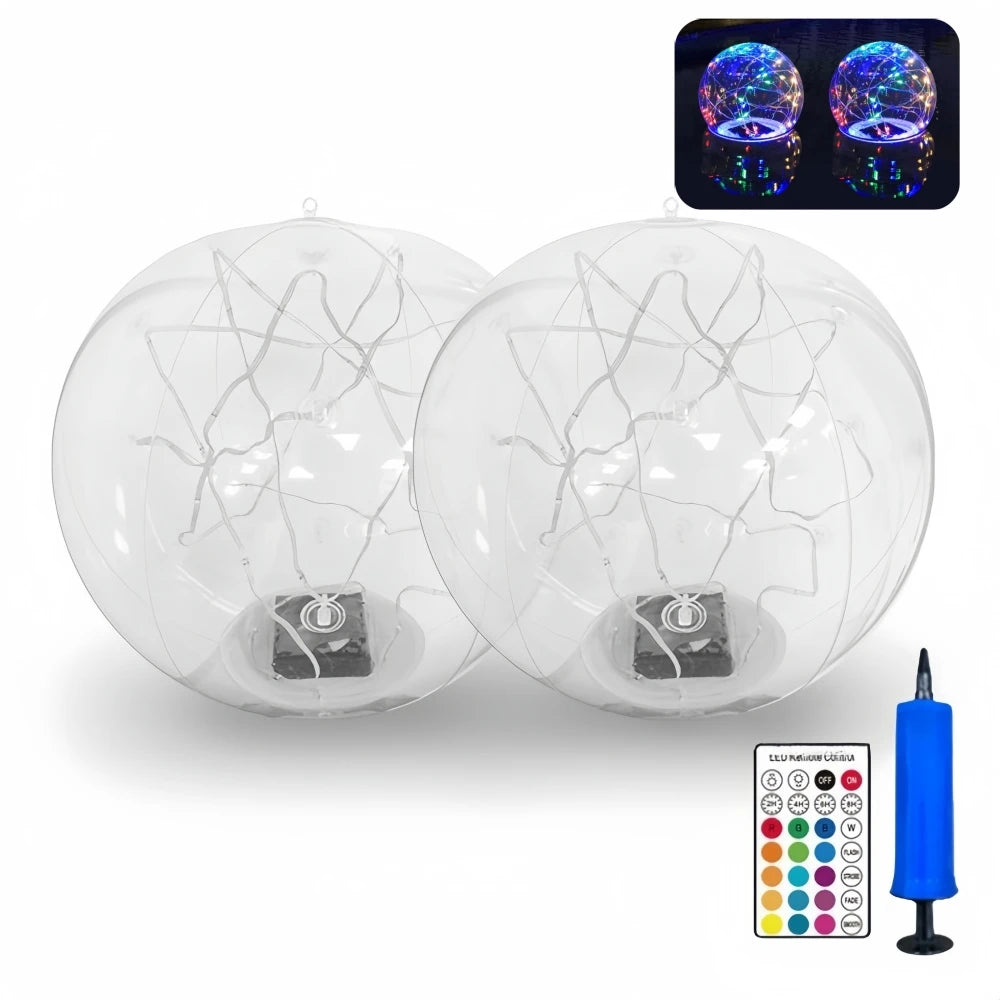 Solar Floating Pool Lights 34cm Large Inflatable Pool Beach Ball For Water Pool Party Outdoor Balloon LED Garden Ball Light