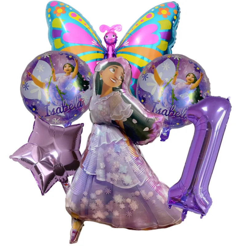 Disney Encanto Mirabel Isabella Party Balloons Set 32inch Purple Number Foil Balloons For Kids 1 2 3th Birthday Decor Air Globos