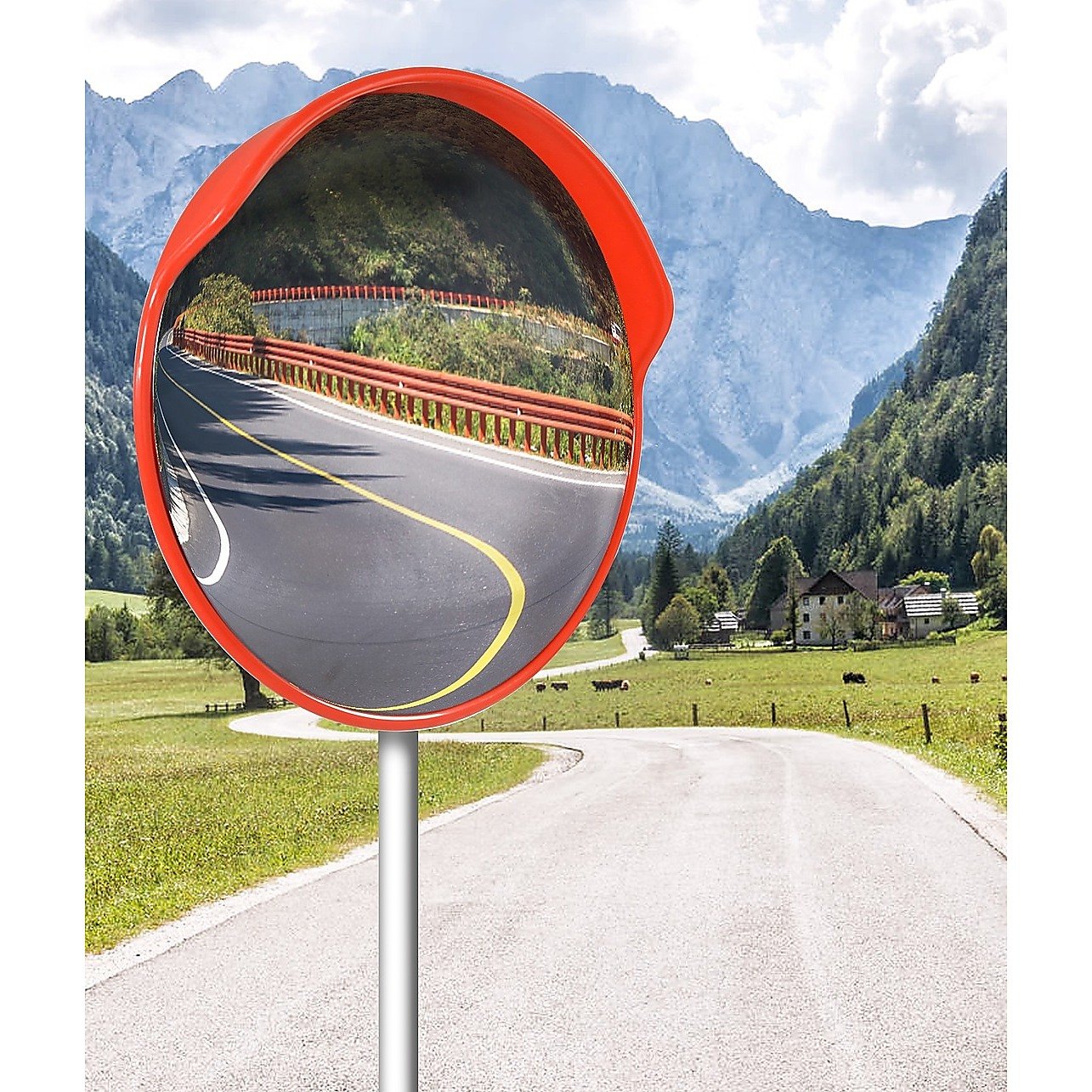 60cm Wide Angle Security Curved Convex Road Safety Mirror Traffic