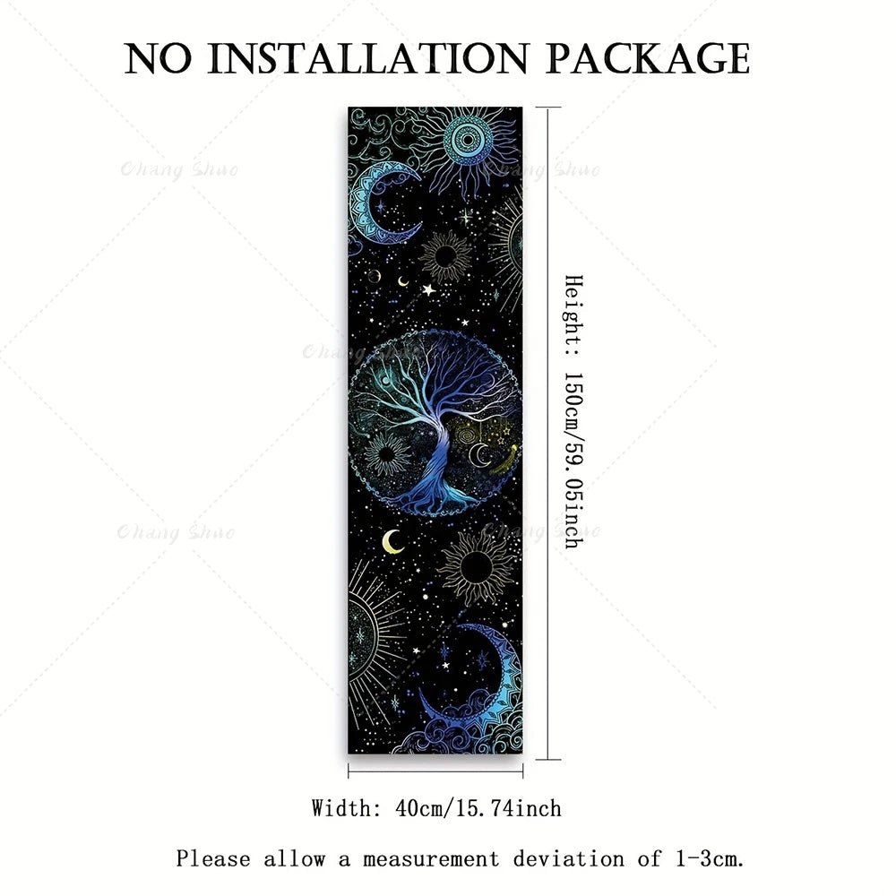 Gothic Witchy Sun & Moon Vertical Tapestry Black And White Butterfly Wall Hanging For Living Room, Bedroom Aesthetic Home Decor