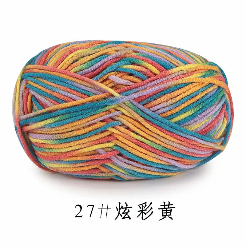 5Strands 2.5mm Colorful Soft Cotton Baby Knitting Wool Yarn Crochet Craft  Crochet Fancy Yarn Hand Knitting Sweater Baby Clothes