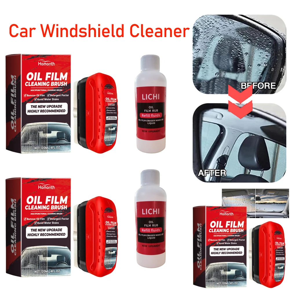 Car Glass Oil Film Remover Automotive Glass Sponge Cleaner Brush Oil Film Cleaning for Front Inner Windshield Glass Car Cleaning