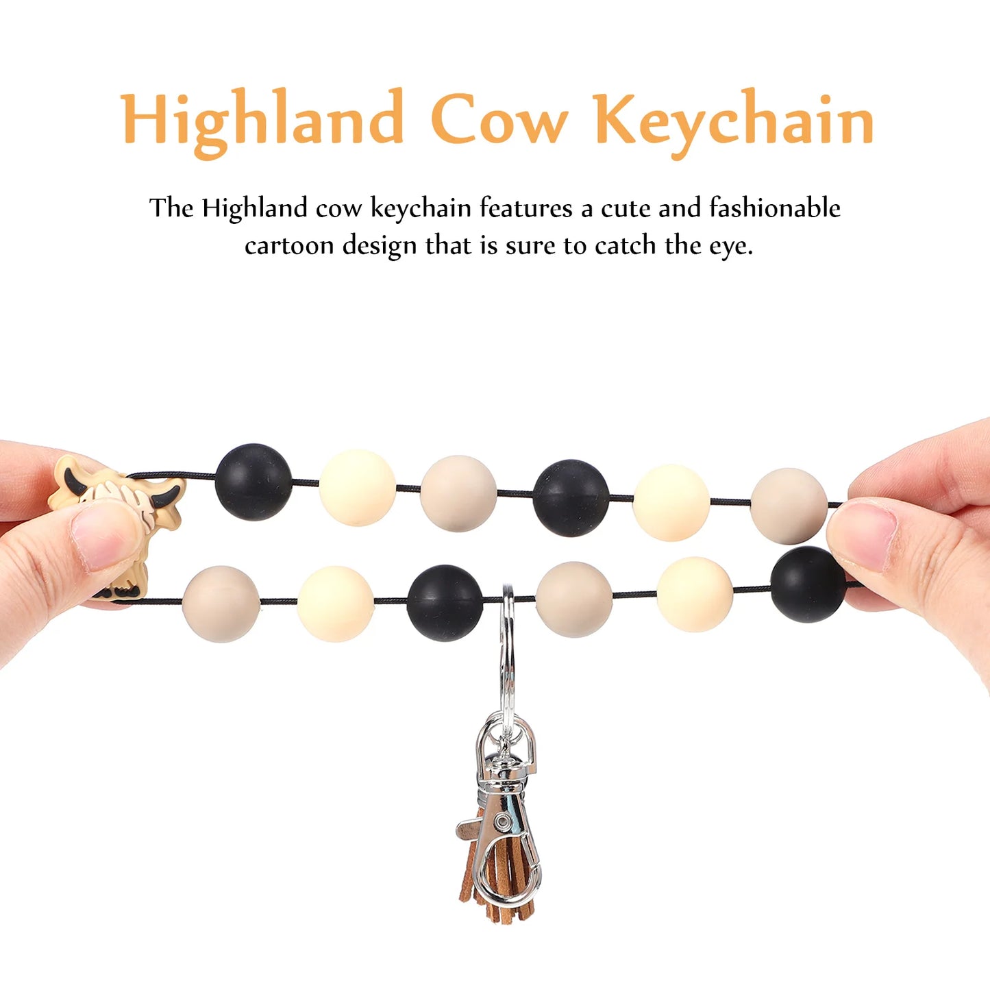 2Pcs Cute Cartoon Cow Keychain Silicone Accessories For Wristlet Bag Charms Animal Key Rings Keychain Pendant Keychains Key Ring