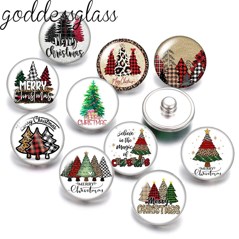 Christmas Elk Trees Birds Car Patterns Words Photo 10pcs 12mm/18mm snap buttons for 12mm/18mm snap bracelets DIY jewelry