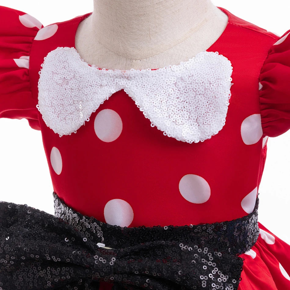 Disney Mickey Minnie Mouse Polka Dot Cosplay Baby Girls Boys Costume Kids Masquerade Clothes Children Halloween Carnival Dress