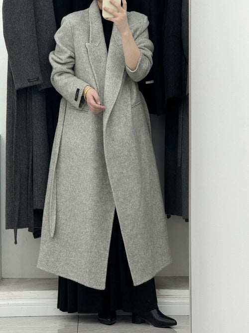 Angora Red Women's Loose Double-Sided Wool Overcoat – Elegant & Cozy