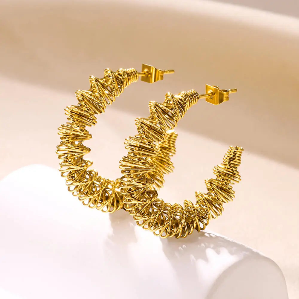 Bow Earring Butterfly  Aretes Stainless Steel Earrings For Women Spring Coil Twisted Earring Brincos Christmas Party Jewelry