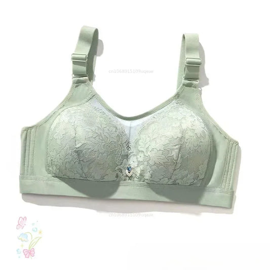 Large Size Women'S Bra Big Size Sexy Lace Splicing Lingerie Without Steel Ring Push Up Adjustable Underwear Mom Underwear