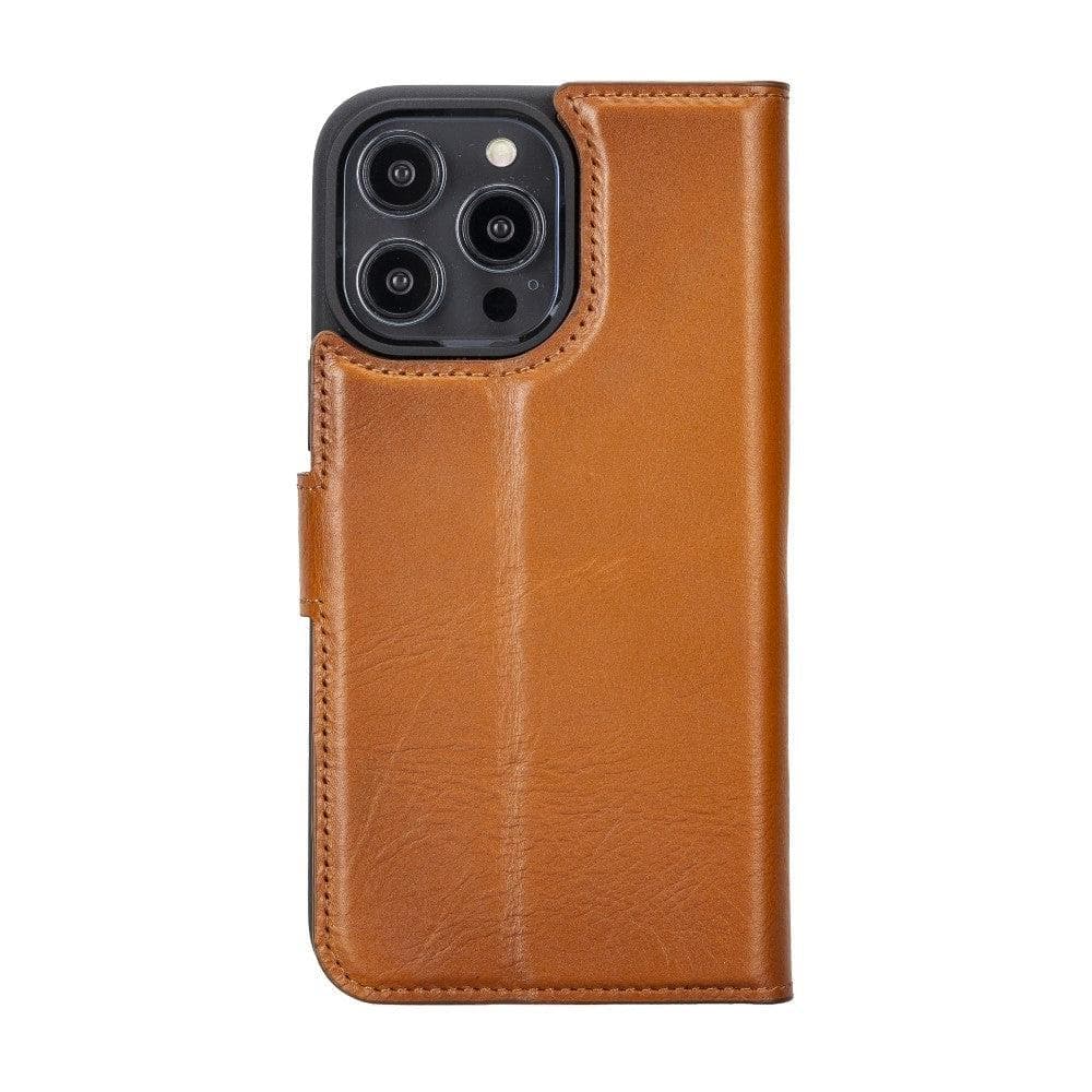 Apple iPhone 14 Series Detachable Leather Wallet Case Darker Color -