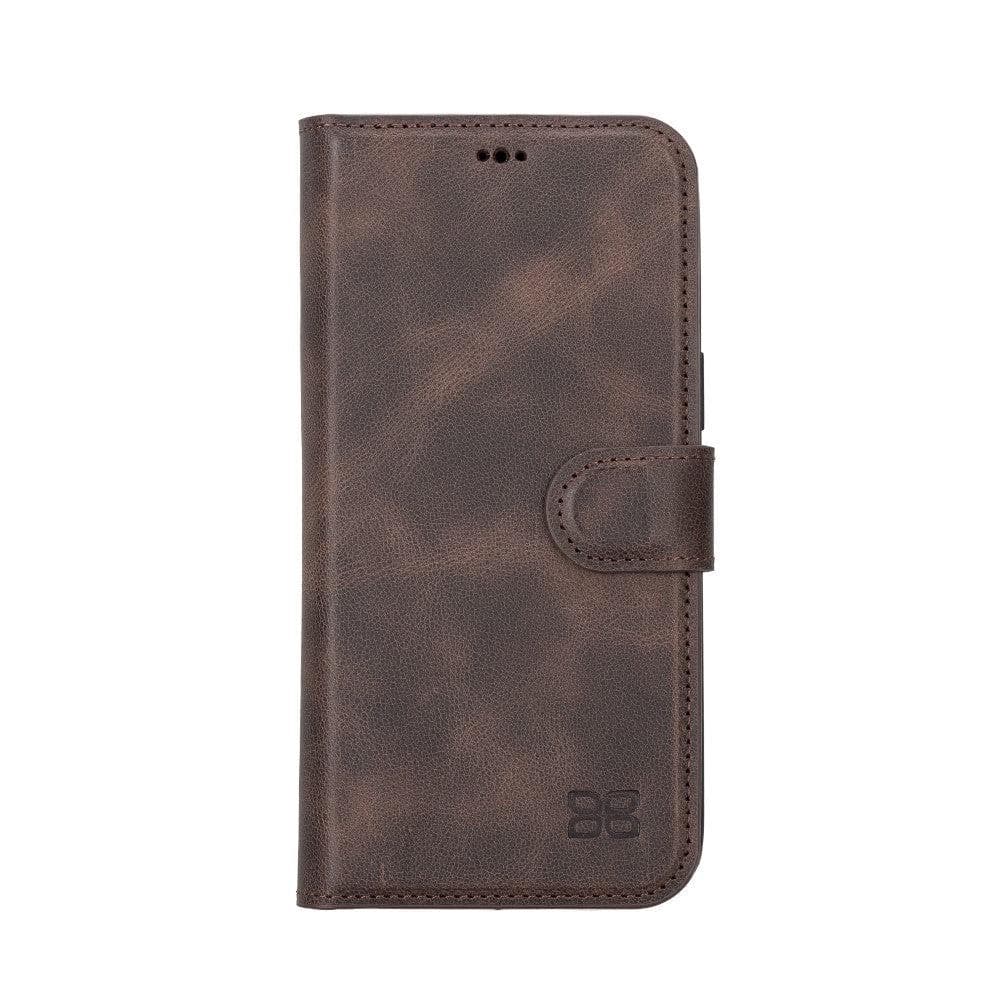 Apple iPhone 14 Series Detachable Leather Wallet Case Darker Color -