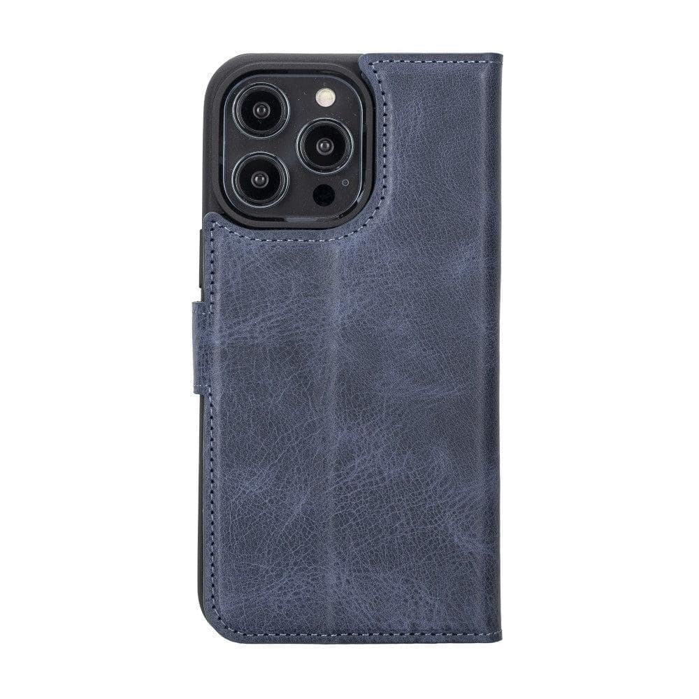 Apple iPhone 14 Series Detachable Leather Wallet Case Darker Color -