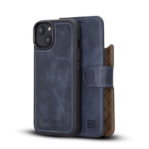Apple iPhone 14 Series Detachable Leather Wallet Case Darker Color -