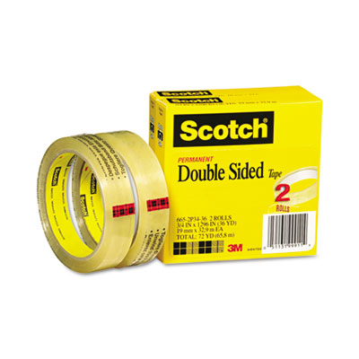 3M 6652P3436 665 Double-Sided Tape  .75 X 1296  3   core  transparent
