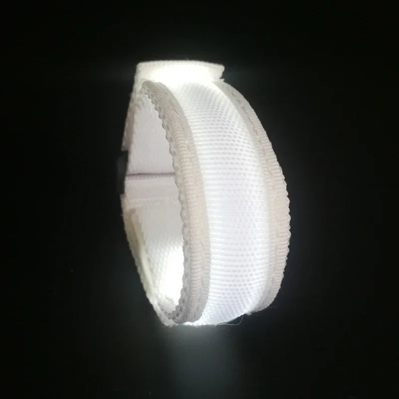 LED Light Up Bracelets Glow in The Dark Party Prop Outdoor Sports Belt Arm Leg Warning Wristband Reflective Safety Bicycle Light