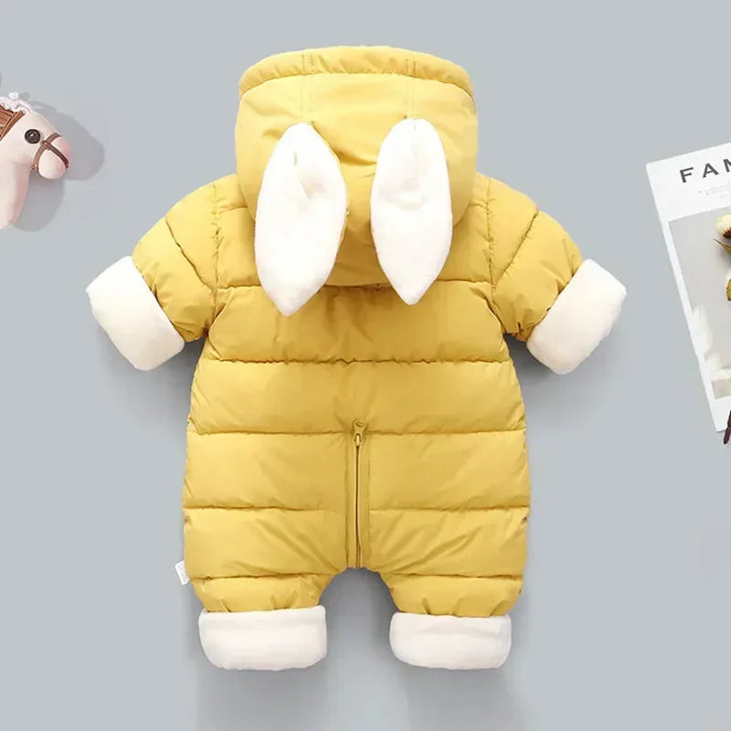 2023 new born fashion winter thicken children snowsuit cotton-padded baby girl clothes boy Plus velvet cute Jumpsuits Bodysuit