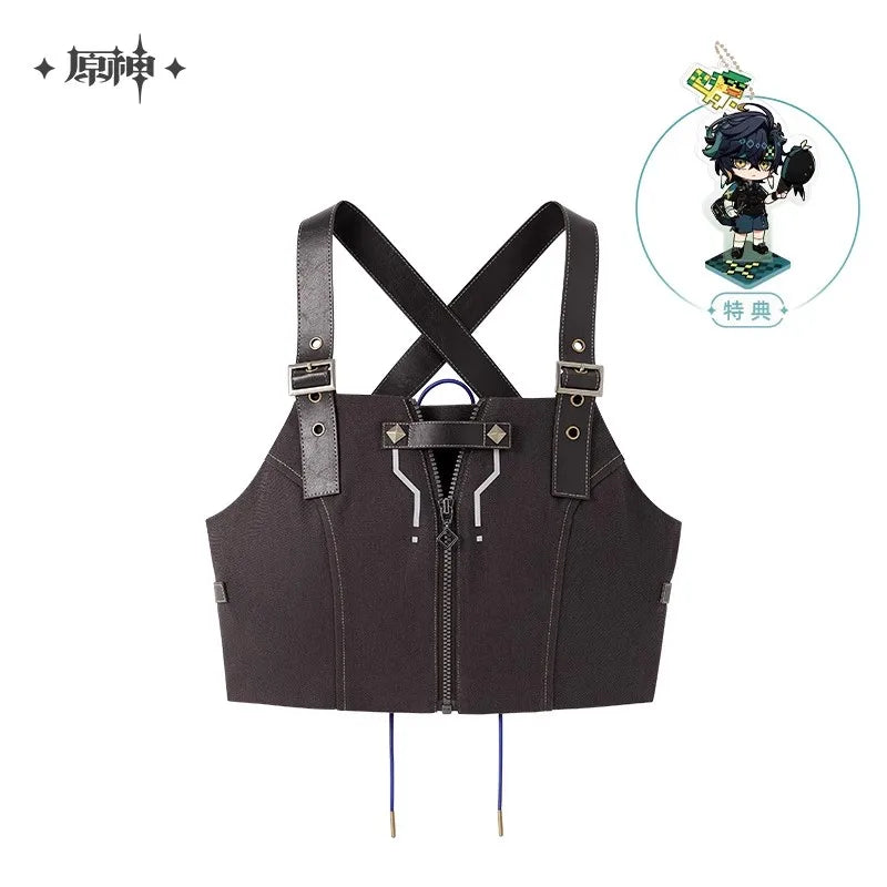 miHoYo Game Official Kinich Waistcoat Genshin Impact Kinich Theme Splicing Short Vest Clothing Coat Top Cosplay Halloween Gifts