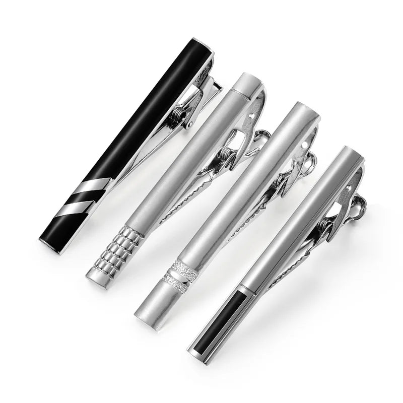 Tie Clip For Men Business Party Minimalist Tie Clips And Cufflinks To Man Shirt Gift Box Jewelry Men's Cuff Man Fashion Lawyer