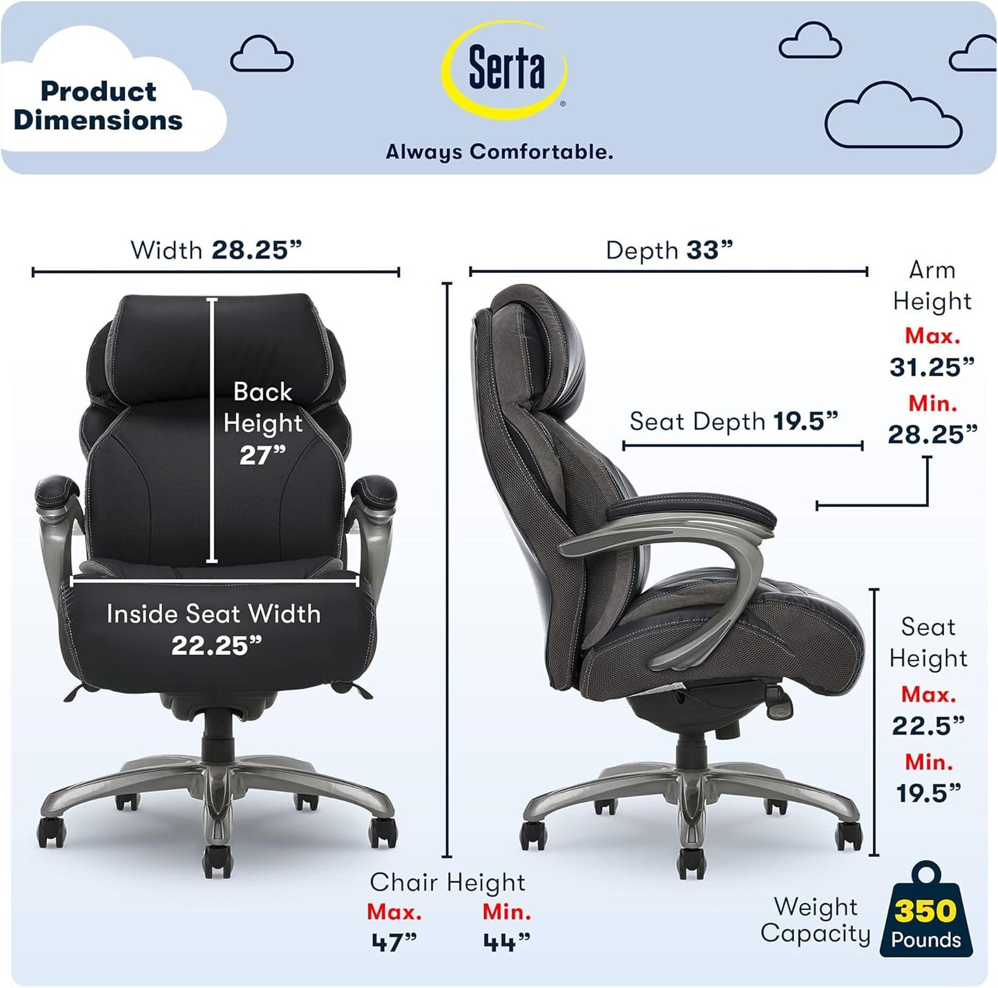 Executive Office Chair Big And Tall Air Technology
