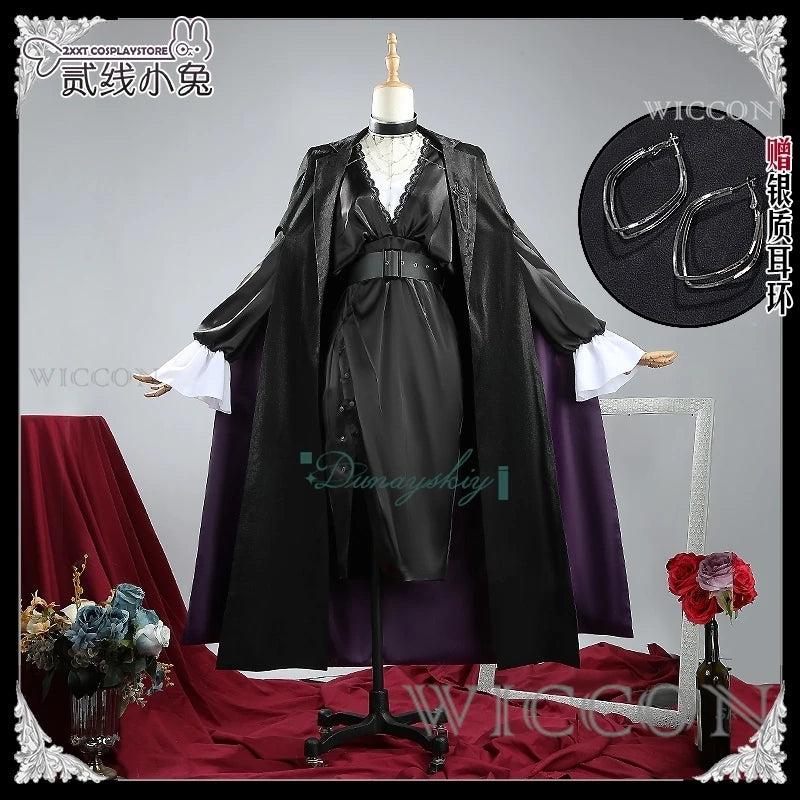 Happyzoo Langley Cosplay Costume Long Trench Coat Wig Game Path To Nowhere Full Set Accessories Halloween Carnival Suit Women