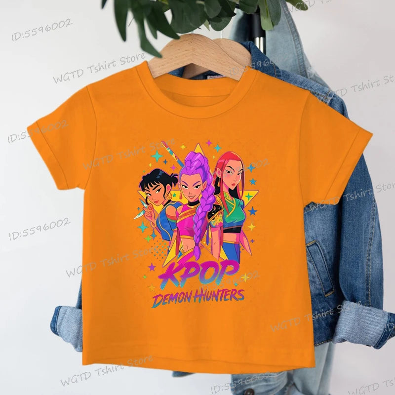 Children's Clothing KPop Demon Hunters Fashion Casual Tops 2025 Hot Movie Soft Cotton Baby Girls T Shirt Fans Gifts Kids Clothes