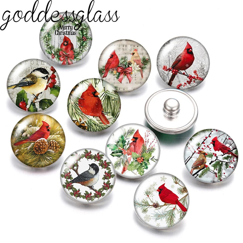 Christmas Elk Trees Birds Car Patterns Words Photo 10pcs 12mm/18mm snap buttons for 12mm/18mm snap bracelets DIY jewelry