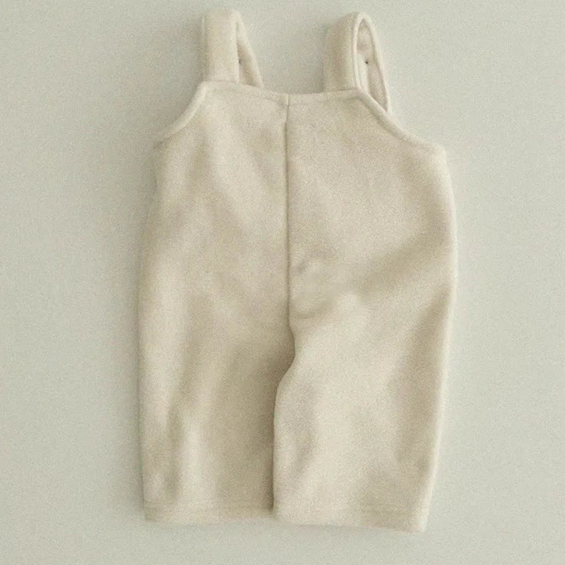 2025 Winter New Girls Plus Velvet Thick Overalls Children Warm Jumpsuit Kids Boys Strap Trousers Baby Girl Christmas Clothes