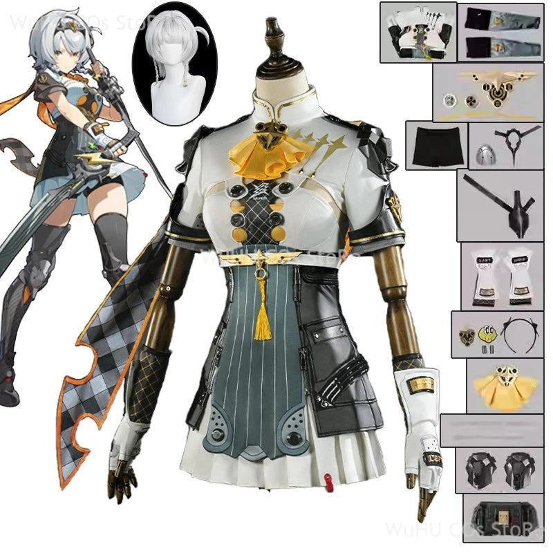 Game Zenless Zone Zero Anby Demara Cosplay Costume Anby Demara Sliver Soldier Cosplay Suit Wig Women Halloween RolePlay Suit