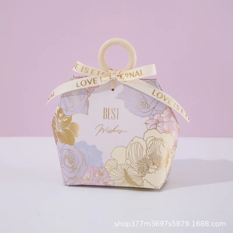 10PCS Creative Small Paper Gifts Box with Handles  Wedding Favors and Candy Boxes for Birthday Party Supplies Chocolate Box