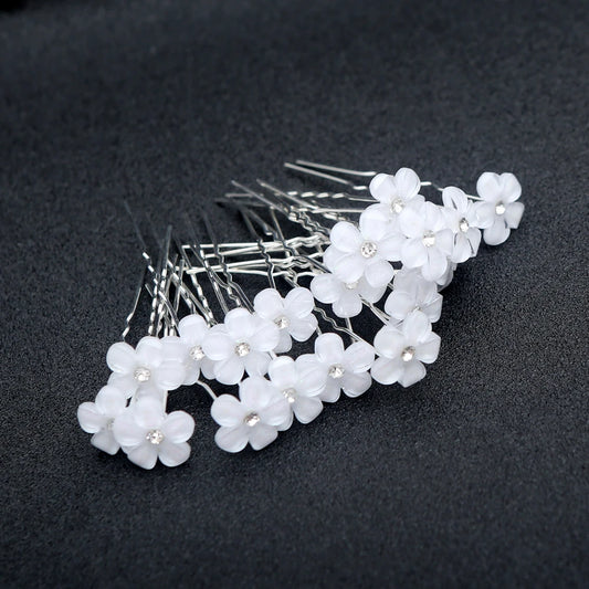20pcs Elegant Bridal Pearl Hair Sticks with Crystal Floral Accents Wedding Hair Clips for Brides Bridesmaids Hair Sticks