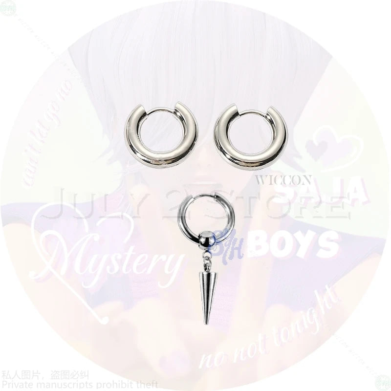 Anime Kpop Demon Cosplay Saja Boys Mystery Hair Purple Gray Wig Heat Resistant Synthetic Hair Wigs + Wig Cap Halloween Christmas