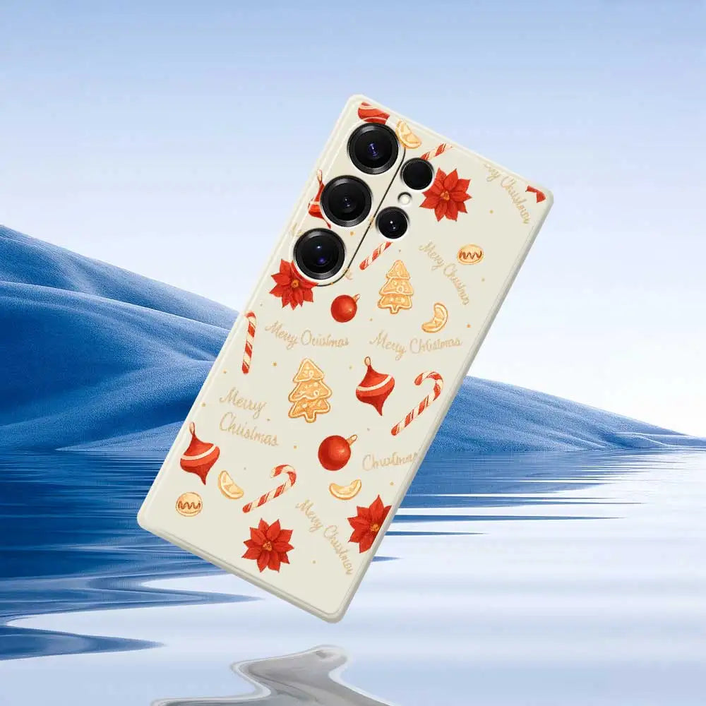 Christmas-style Phone Cases For Samsung Galaxy S25 S24 S23 S22 S21 S20 Ultra Plus S24FE S23FE S21FE Silicone Soft Cover Capa