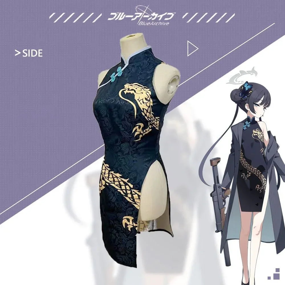 New Game Blue Archive Ryuge Kisaki Cosplay Women Cheongsam Costume Adult Uniform Coat Full Accessories Set Suit Cute Outfits