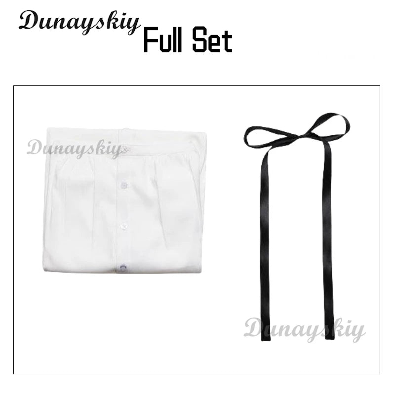 Friel Cosplay Anime Costume Wig White Dress Lolita Daily Wear Cos Hair Orange Full Set Suit Halloween Party