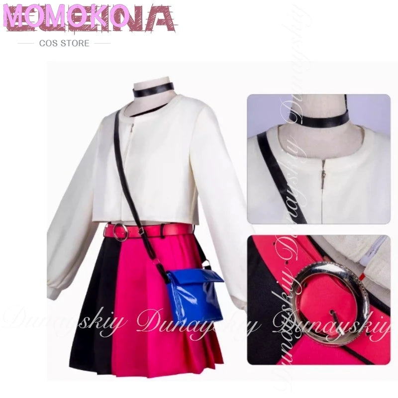 LAZARUS Anime Eleina Cosplay A Introverted 15-year-old Girl With Highlight Pink Brunette Hair And Clothe Cosplay Costume All Set